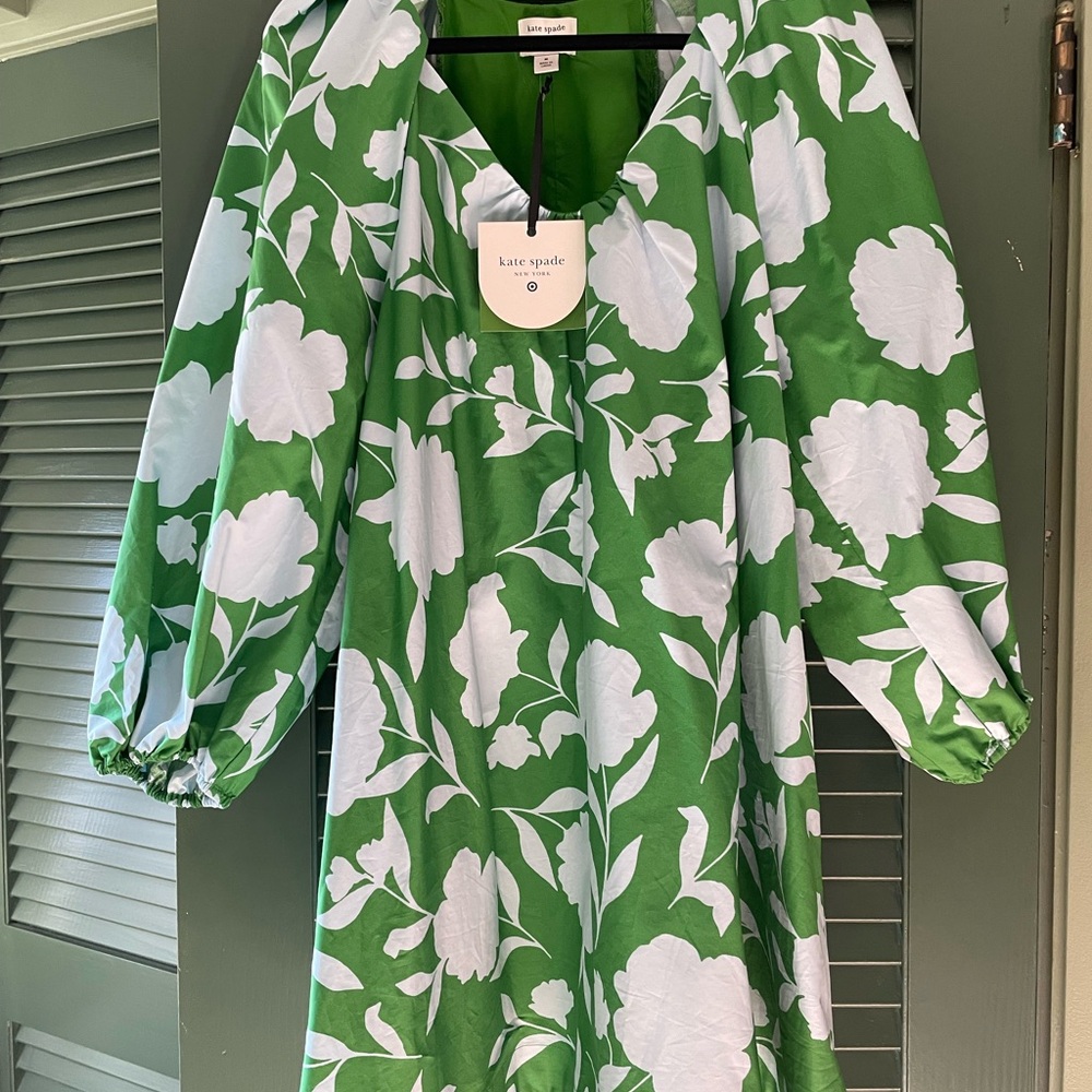 Kate Spade x Target Vibrant Green Dress with White/light blue Accents